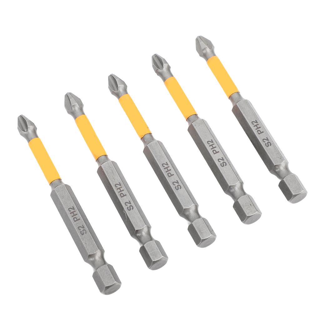5 Stück Kreuzschlitz-Schraubendreher-Bits S2 Legierter Stahl Schlagfestigkeit Schraubendreher-Bit-Set für Industrie