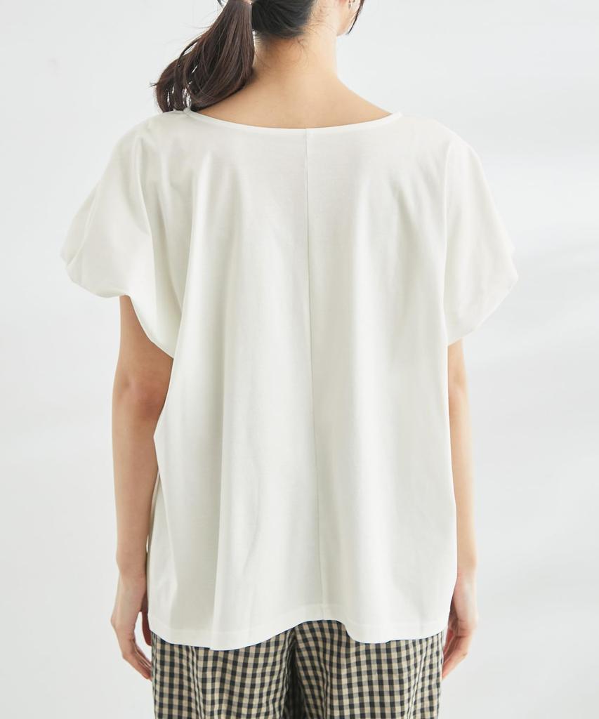 ROPE PICNIC Puff Sleeve Mercerized Pullover Top in Beige Women's (Size 28)