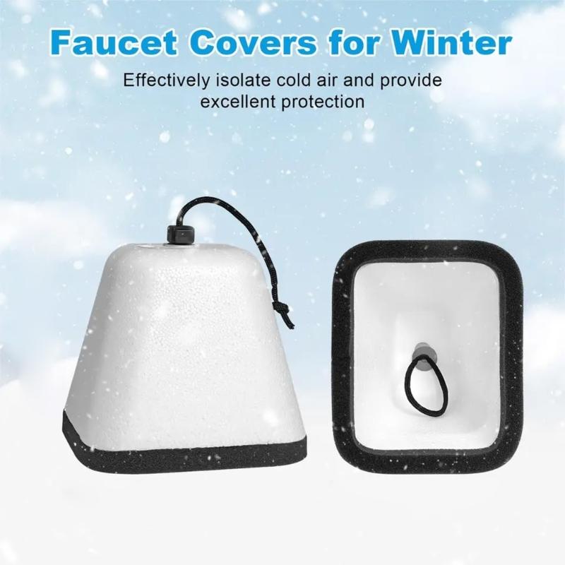 2 Pack Easy Installation AntiFreeze Faucet Protectors Foam Texture Insulation Cover for Cold Weather Outdoor Use
