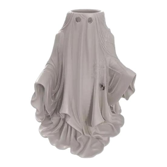 Halloween Ghost Planter, Spooky White Ghost Flower Pot, Small Decorative Plant Container for Garden, Yard, Porch, Tabletop, Indoor Outdoor Decor