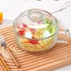 Microwave Safe Glass Instant Noodle Bowl with Handle and Lid