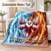 Custom Text Flannel Blanket Poland Football Print Warm Cozy Blanket Home Sofa Bedding