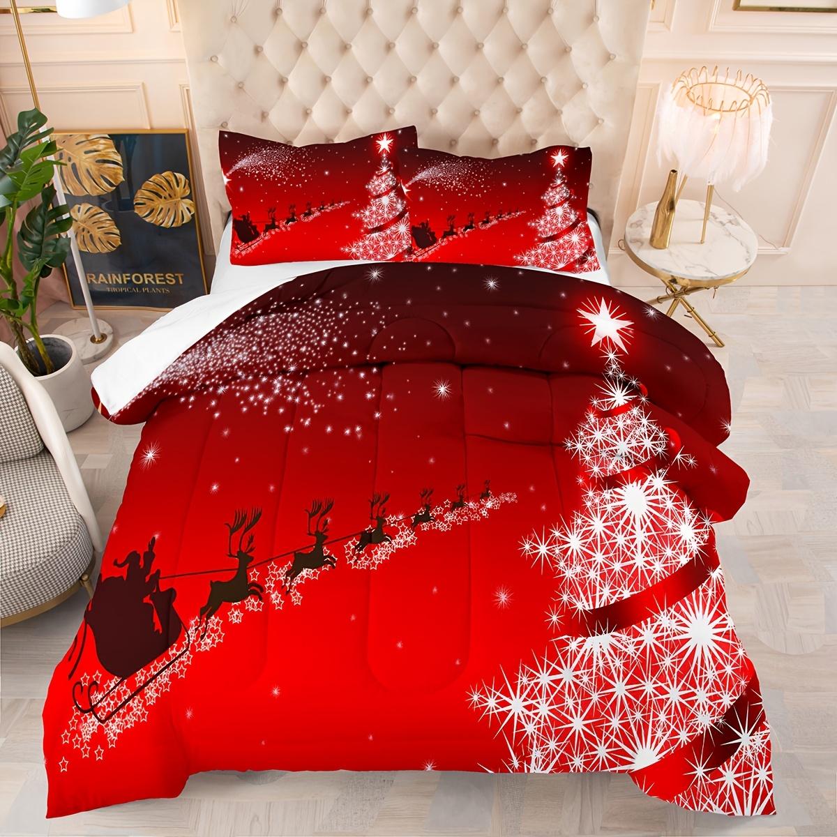 Рождественский Рождественский Подарок Постельное Белье Комплект Одеяло, Супермягкий Комплект Постельного Белья EU Twin(135x200cm)