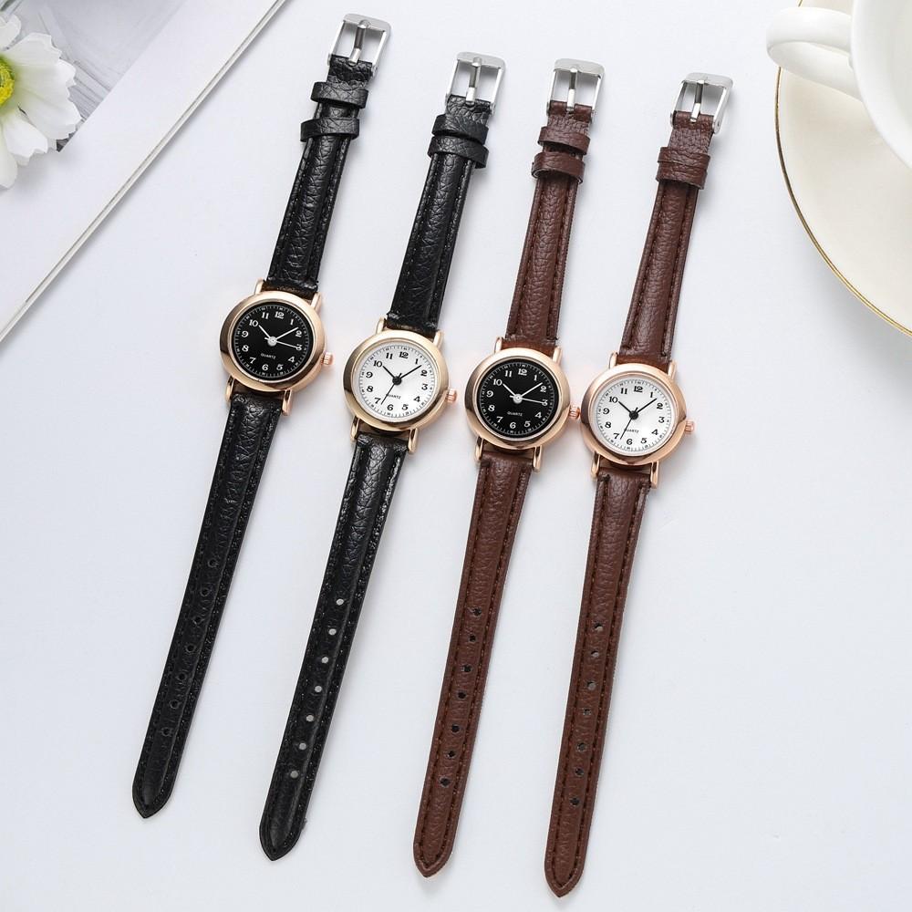 Vintage Korean Style Womens Quartz Watch With Leather Strap For Casual Fashion