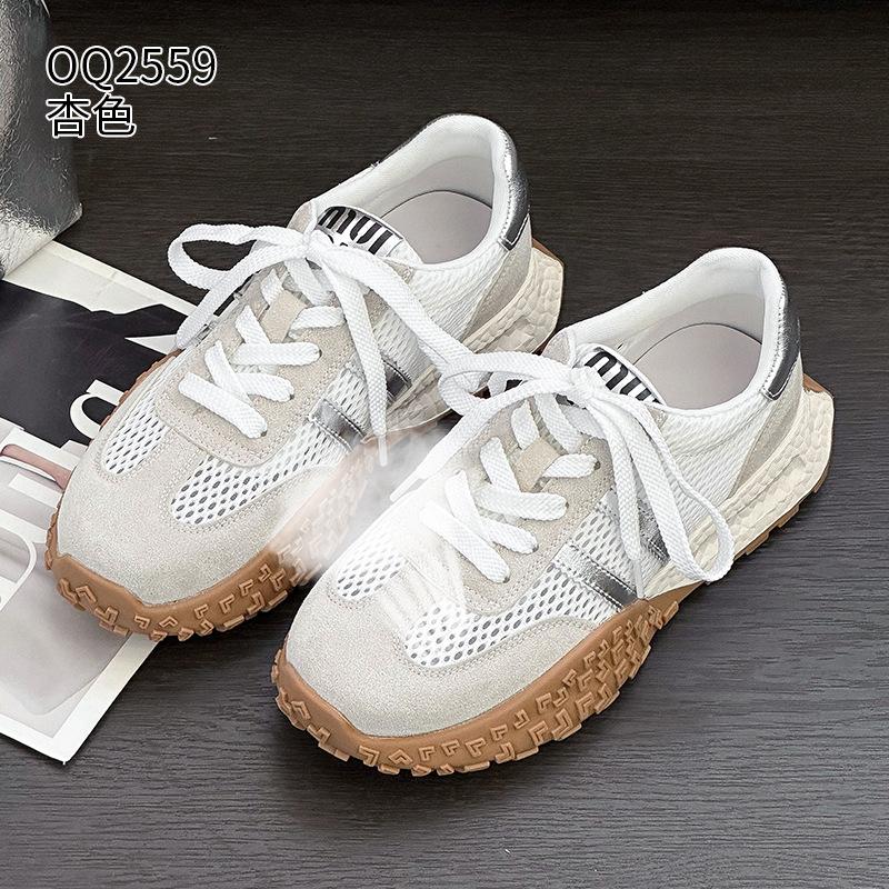Platform dad shoes New comfortable mesh leather breathable casual shoes in summer 35 абрикосовый