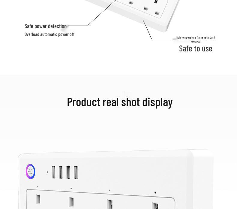 UK Tuya WiFi Outlet Extender - Compatible with Alexa & Google Home
