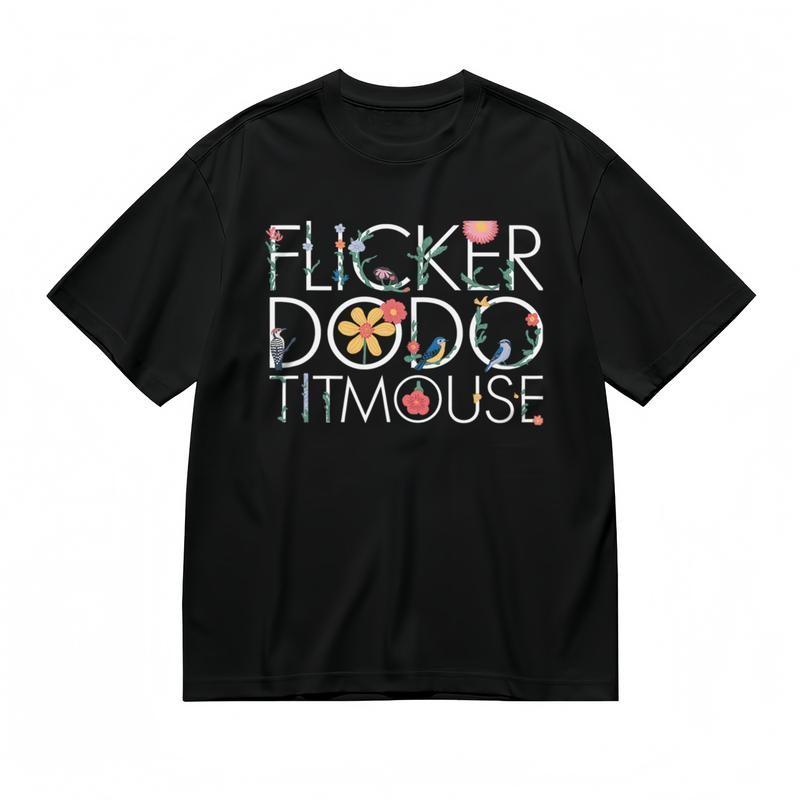 

Men s Soft Classic T-Shirt Blue Tit Flicker Bird Floral Arrangement Design Tee 2XL