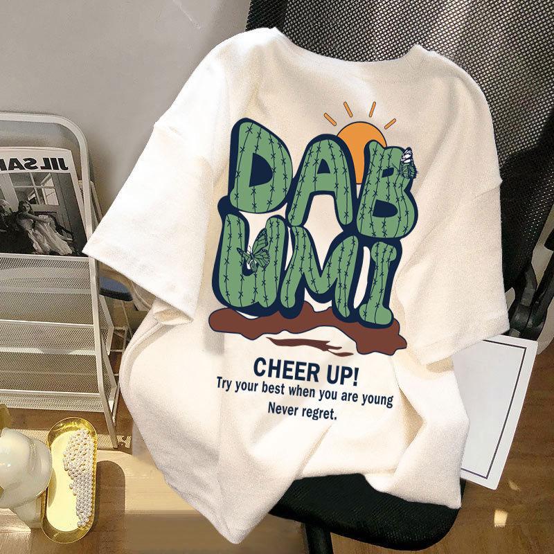Unisex Short Sleeve Tee Round Neck Casual T-Shirt Polyester Printed Summer Sports Daily Wear