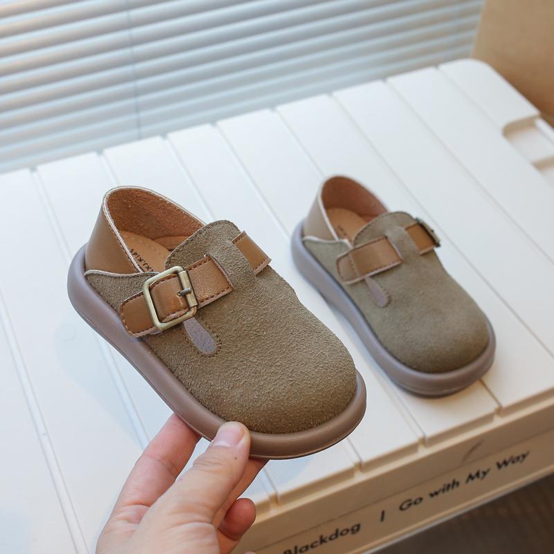 New Boys Casual Shoes Children Fashion Buckle Round-toe Britain Style Girls Loafers Versatile Breatheable Kids Unisex Shoes