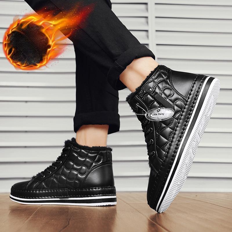 Neue Mode Herrenstiefel Winter Warm und Flauschig Lässig Vielseitig High Top Stiefel Kältebeständige Schuhe Outdoor Schnee Stiefeletten