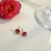 Stud Earrings Red Rose Niche Design French Retro Personality Student