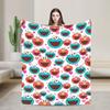 Cookie Monster Sesamets Knitted Blanket   Flannel Throw Blanket Bedroom Sofa Printed Ultra-Soft Warm Bedspreads