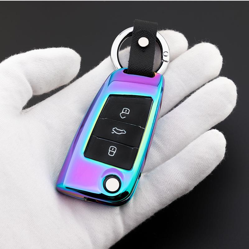 Fits Volkswagen New Passat 2017/18, Magotan B8, Tiguan L; Genuine Leather Car Key Cover