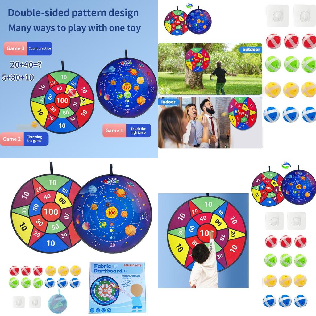 Large Double-sided Target For Cross-border Children's Dartboard Set Indoor Parent-child Game Toy With Sticky Balls
