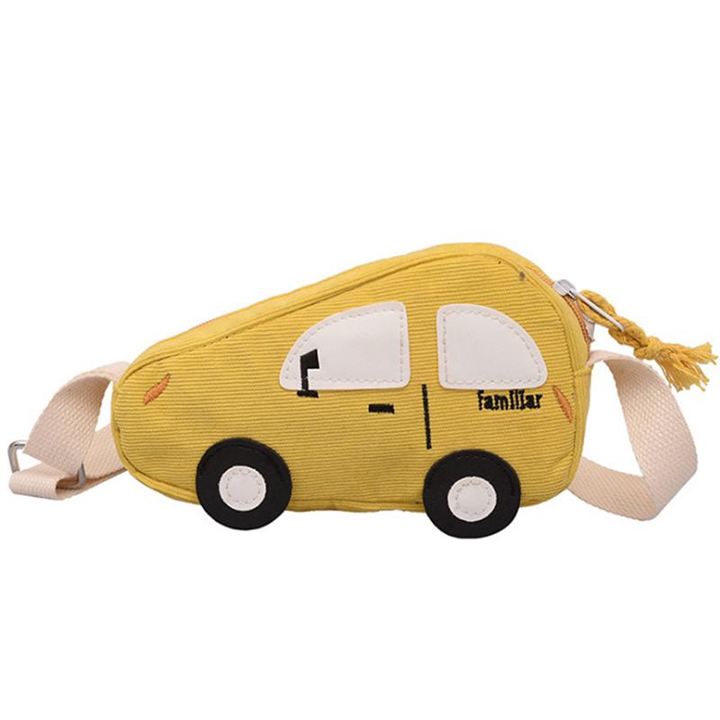 

Fashion Kawaii Kids Mini Crossbody Bag - Cartoon Car Pig Canvas Coin Purse Creative Shoulder Bag for Children Boys Girls