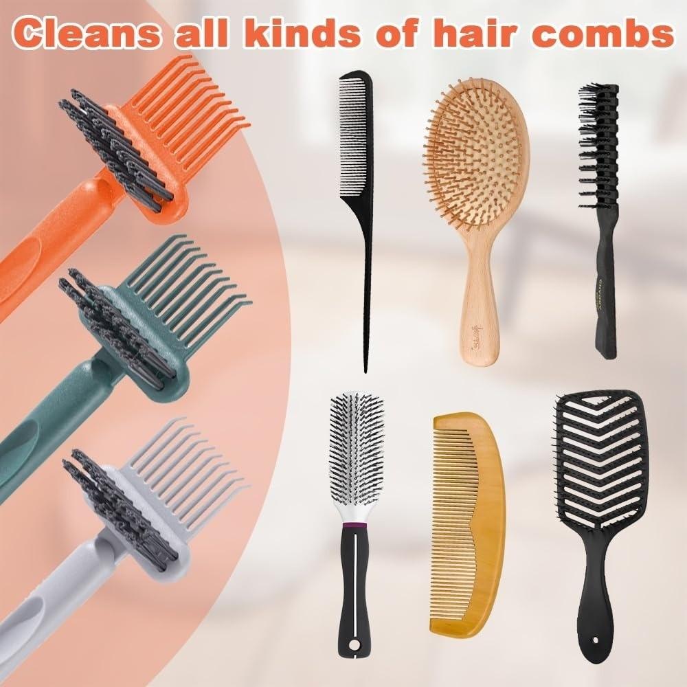 2-in-1 Hair Brush Cleaner Embedded Tools Hairbrush New Cleaner Rake  For Home Salon