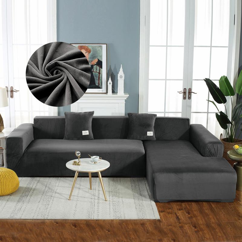 New velvet sofa cover, softer and thicker home protection cover, suitable for L-shaped sofa cover,Armrest sofa covers for home