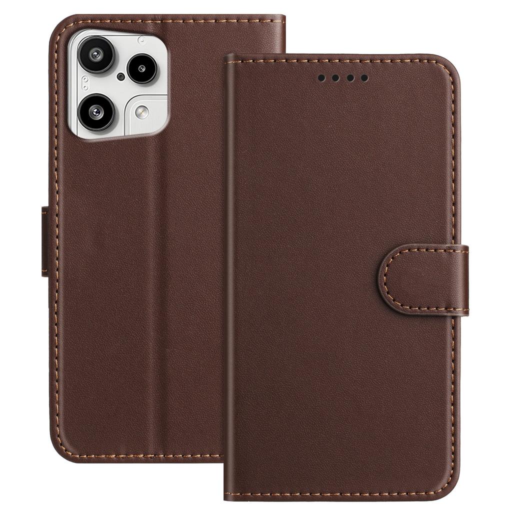 For Nothing Phone (3a) Lite 5G Leather Case Wallet Stand Solid Color Anti Drop Phone Cover