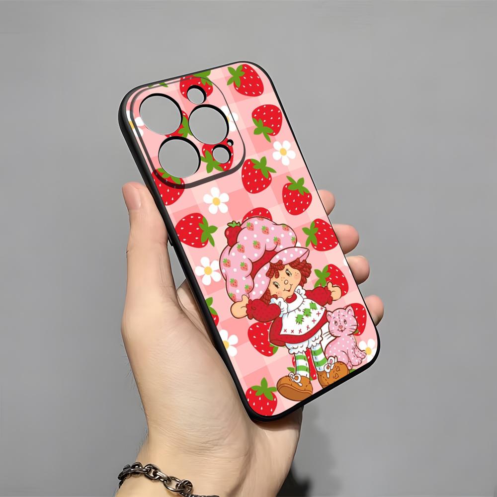 Cartoon S-Strawberry Shortcake Phone Case For IPhone 17 Pro Max 16 15 14 Pro Max 13 11 X Xs Xr 8 7Plus Silicone Cover