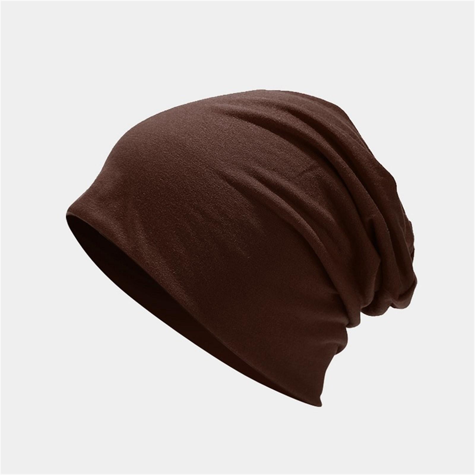 Unisex Slouchy Beanie Hat Soft Stretchy Knit Cap for All Seasons Stylish and Comfortable Headwear M коричневый