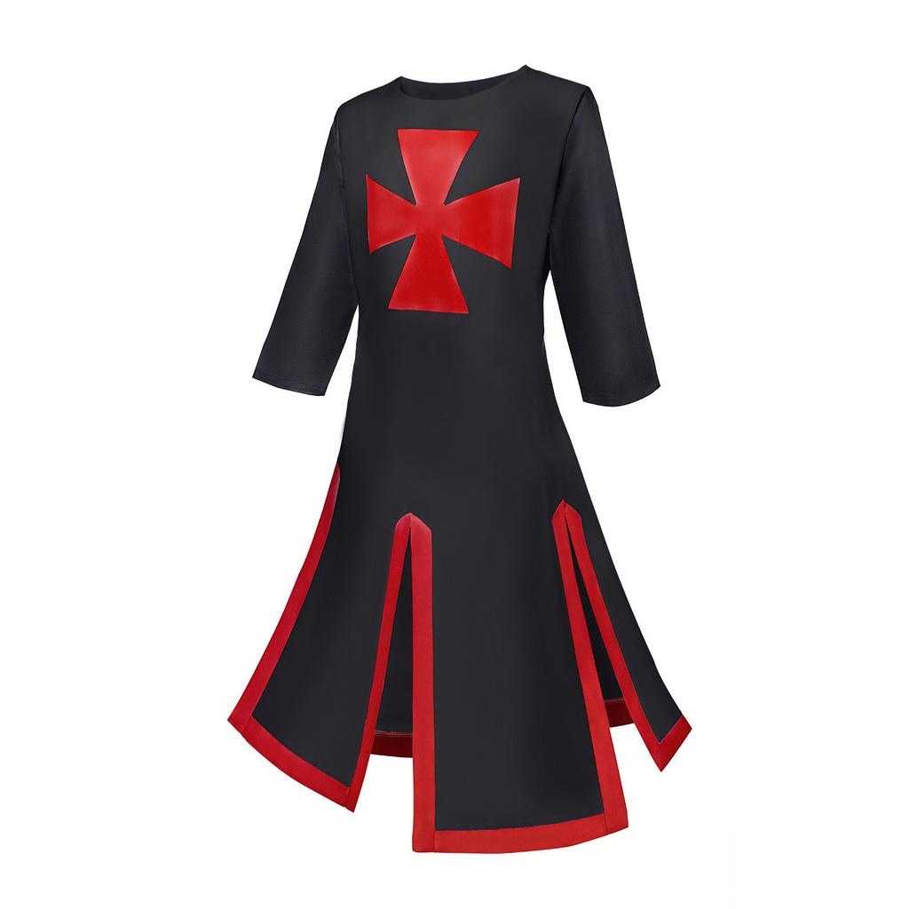Medieval Fancy Long Knight Cloak Set-Templar TV Movie Cosplay Outfit Halloween Party Costume (Polyester)