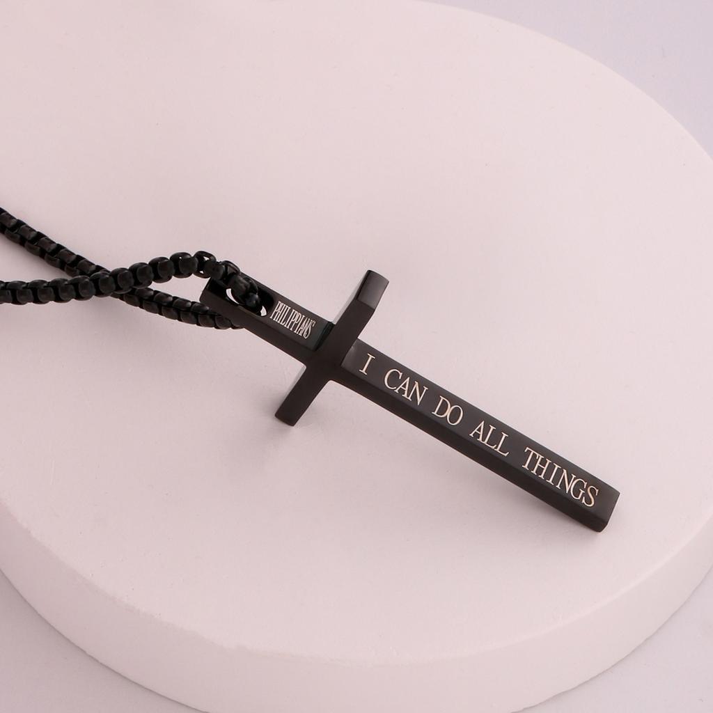 Collier Homme Spiritual Male Minimalism Stainless Steel Necklace Man's Jesus Cross Necklace for Man Collar Hombre