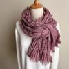 Solid Color Women Scarf Warm Neck Warmer Casual Cotton Linen Neckerchie  College
