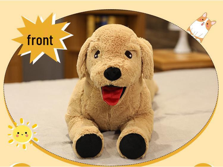 Large Yellow Labrador Puppy Plush Toy - Golden Retriever Doll for Children