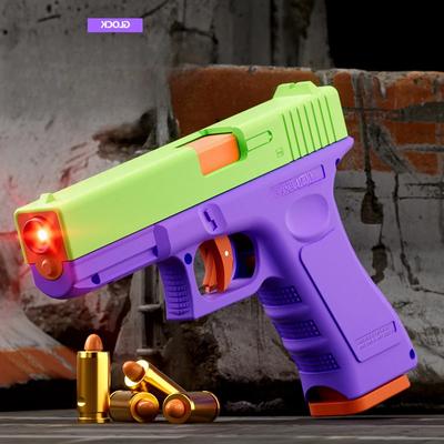 Dual-mode G17 Laser Version Automatic Shooting Radish Gun Shell Ejection Soft Bullet Pistol Toy Gun CS Weapons for Kids