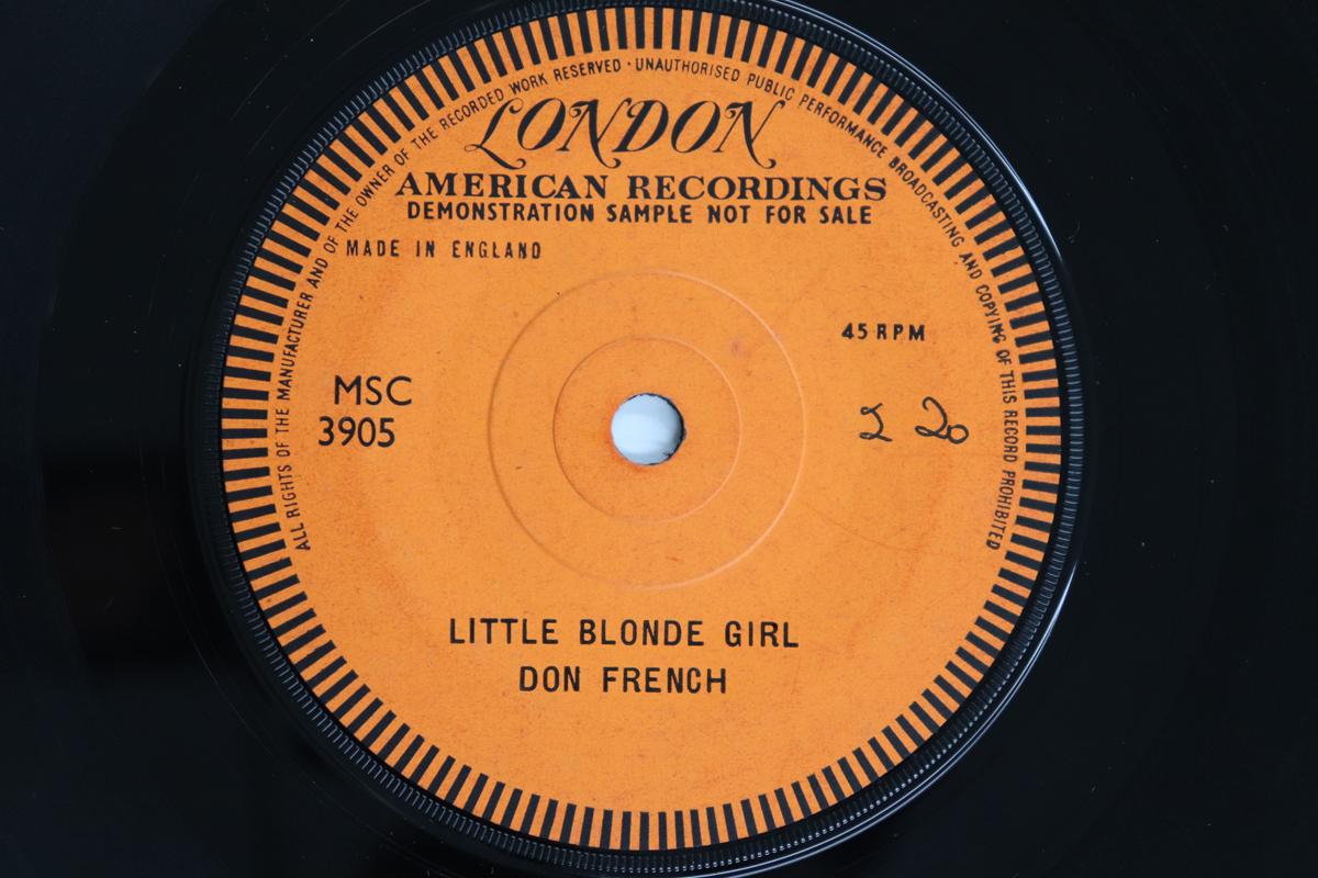 

7inch Record DON FRENCH - Little Blonde Girl MSC3905 LONDON AMERICAN UK Rock Used