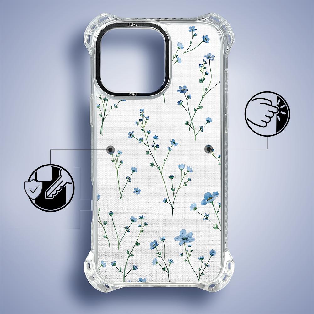 Etui Do Iphone 16 Pro Ibizu Dropguard Ultra Z Magsafe, Pastel Bloom, Niebieski Sen