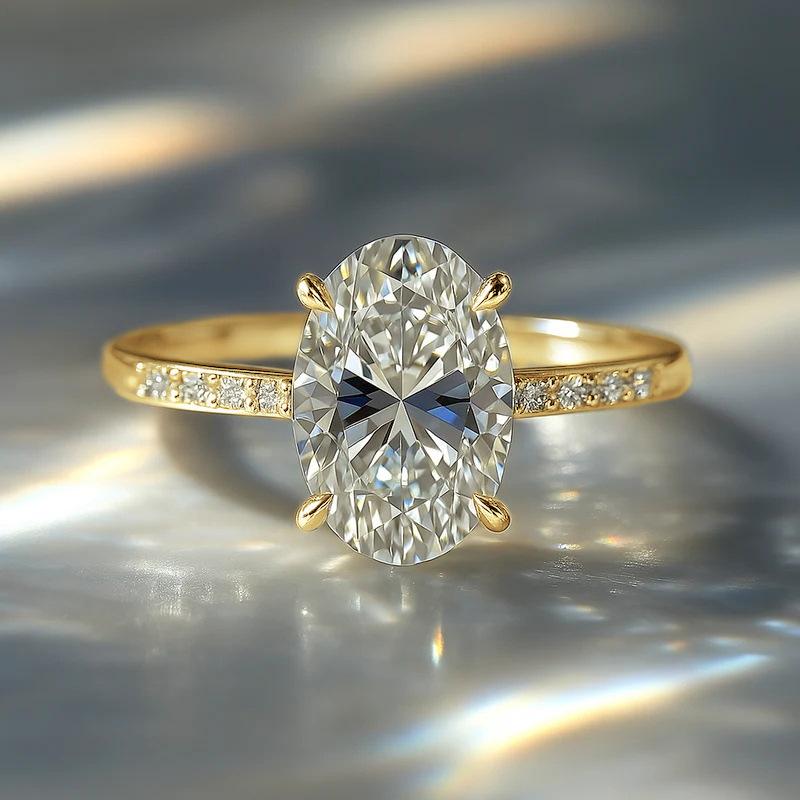New Luxury Big Oval Cubic Zirconia Crystal Rings Women Wedding Accessories High-quality Silver Engagement Bands Jewelry