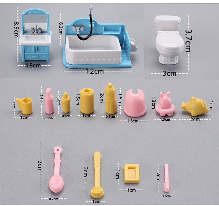 Mini Bathroom Vanity Set for Pretend Play