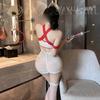 Original Erotic Underwear Sexy Nurse Mesh See-through Pleated Buttocks Pure Desire Uniform Seductive Set 1454