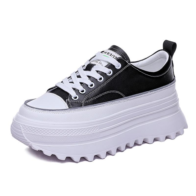 Korean Style Women's Platform Height-Increasing Shoes - 7cm Thick Insole, Versatile Single Lining for Spring/Autumn 2021