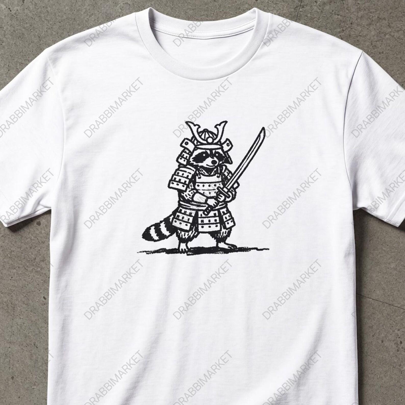 Vintage Raccoon Samurai Shirt, Funny Meme Shirt, Funny Racoon Meme Shirt Vintage, Racoon Shirt, Y2K Tee Gifts For Friends, Raccoon Shirt S