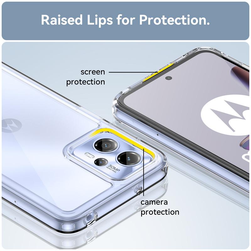 Für Moto G23 Hülle Abdeckung Moto G 23 13 G23 G53 G13 G73 Capas Stoßfestes Handy Bumper Rückseite Transparent Farbe Klar Fundas Moto G23