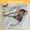 Premium Silver And Black Woven Metal Waist Chain Fashionable Women's Accessory