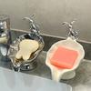 Ceramic Drain Soap Box Toilet Home Accessories Soap Storage Rack Bathroom Accessories Rabbit Shaped Decoration Home Furnishings