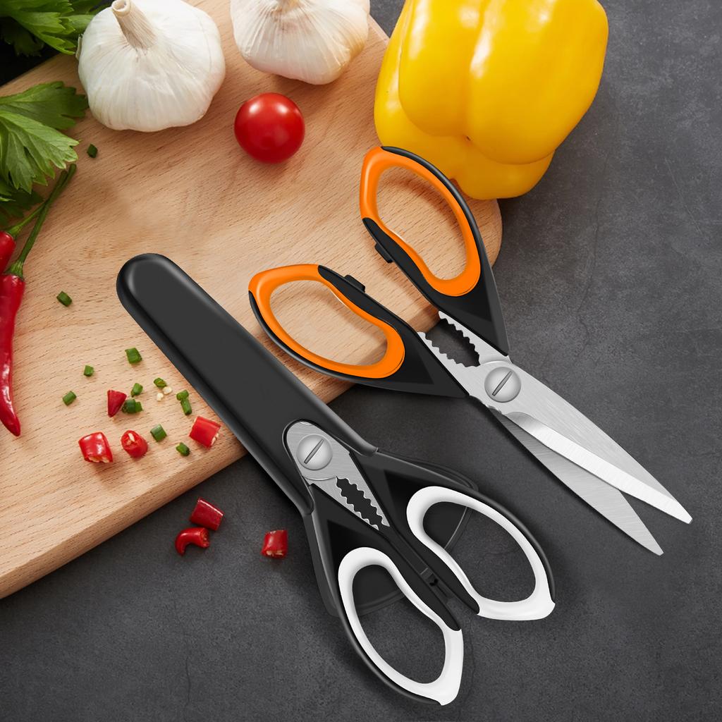 1/2 pakke kjøkkensaks, kjøkkensaks Multipurpose sklisikker skarpt rustfritt stål, Kitchen Aid er også egnet for fjærfesaks