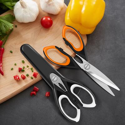 Pacote com 1/2 tesouras de cozinha, tesouras de cozinha multiuso antiderrapantes afiadas de aço inoxidável, a Kitchen Aid também é adequada para tesouras de aves