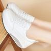 Women's Sneakers Height Increase White Leather Platform Casual Simple Thick Sole Elevator Shake Shoes