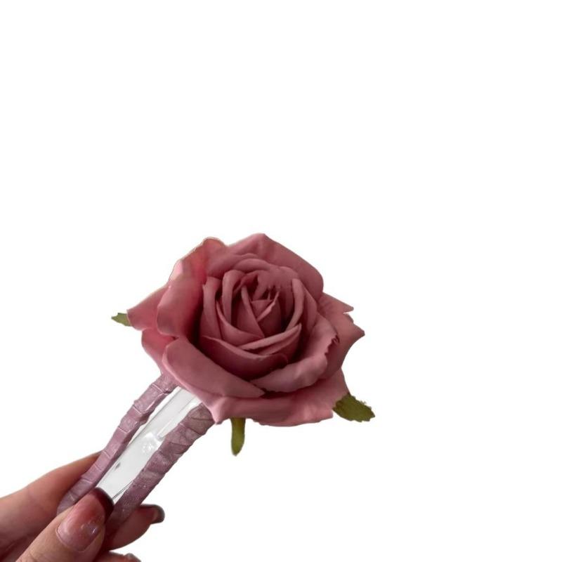 Simulated Rose Flower Duckbill-shaped Hair Clip for Spring and SummerSweet Semi-tied Hair Clip Back of The Head Headwear