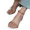 Rivet Roman high heels women's summer versatile temperament fashion stiletto 2025 new open-toed one-word buckle with sandals women