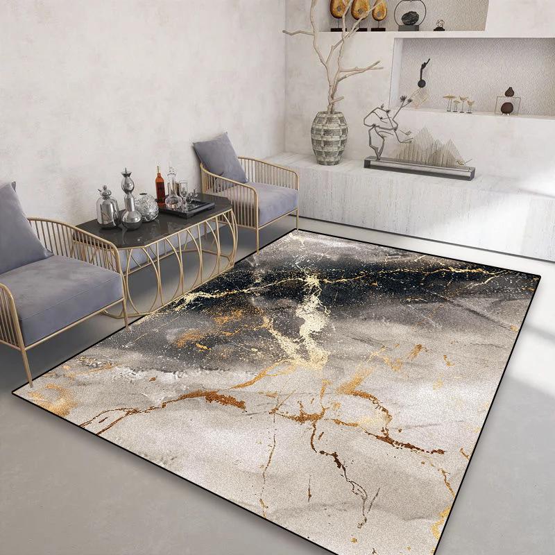 Modern Luxury Marble Carpets for Living Room Abstract Decoration Sofa Area Rug Easy Clean Bedroom Lounge Rugs Non-slip Table Mat