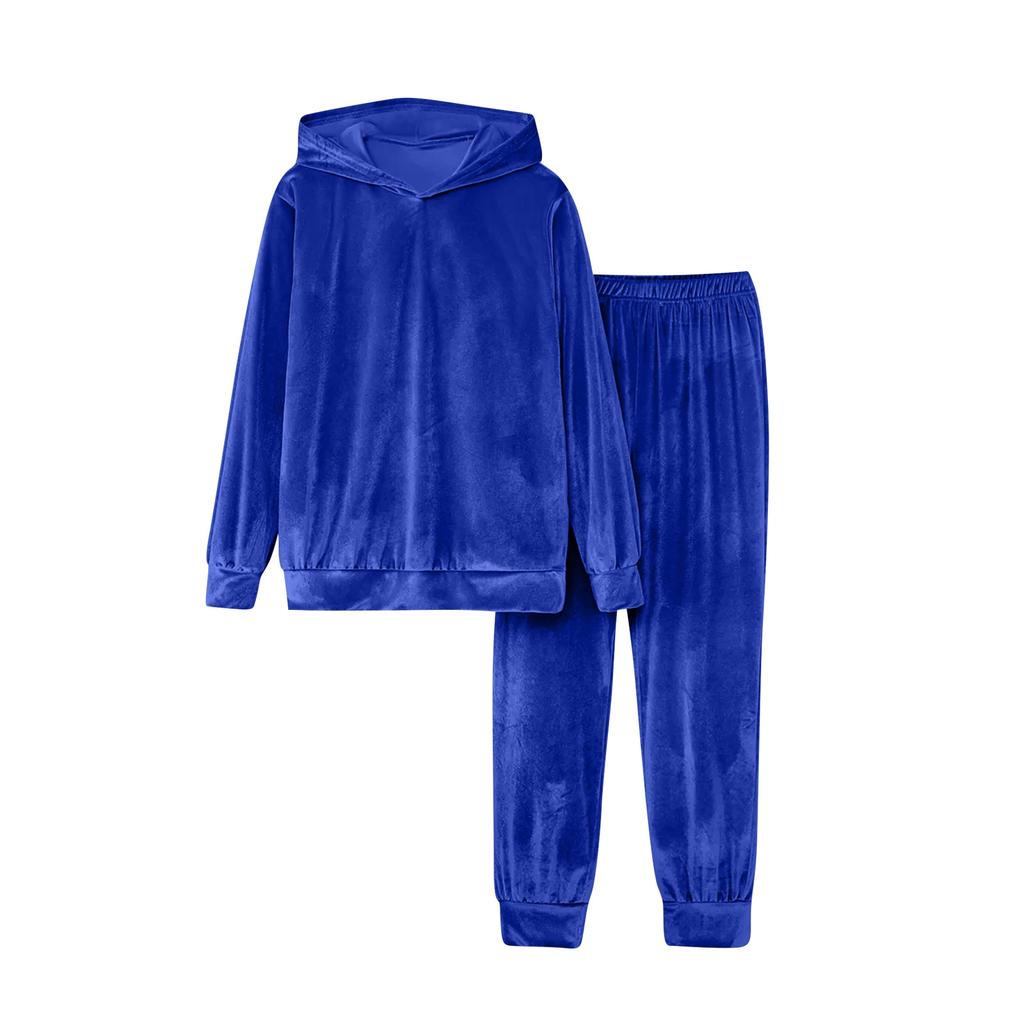 Women's Fashion Two-piece Solid Color Long-sleeved And Sweatshirt Trousers Casual Set