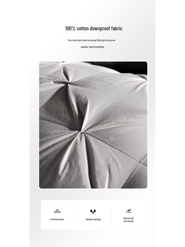 Luxury Goose Down Pillow with Cotton Cover for Neck Support