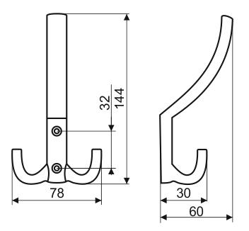 WP14 hanger, glossy chrome