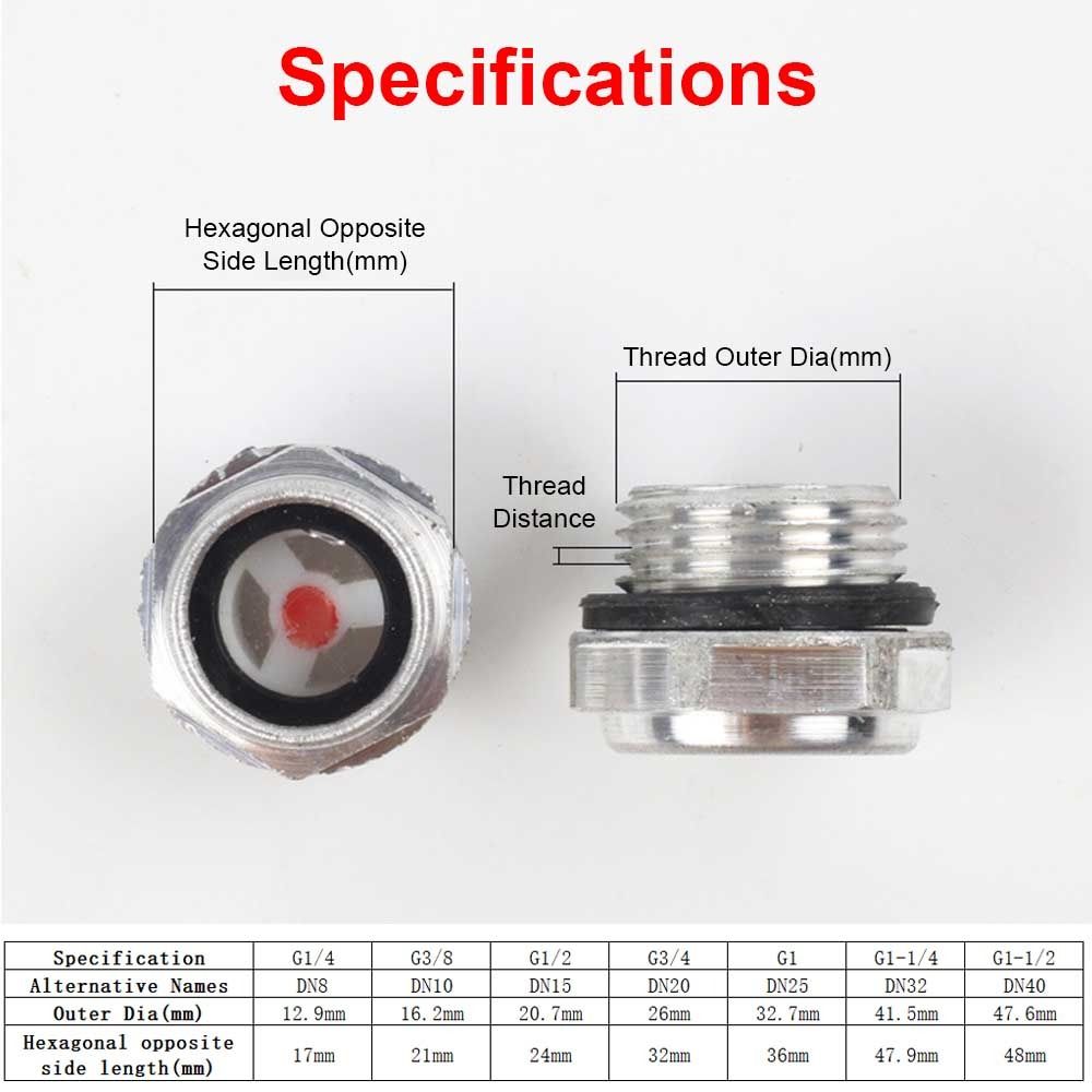 1Pcs G1/4 G3/8 G1/2 G3/4 Oil Sight Window Male Thread G1 G1-1/4 G1-1/2 BSP NPT Oil Level Sight Glass Tempered Glass Aluminum