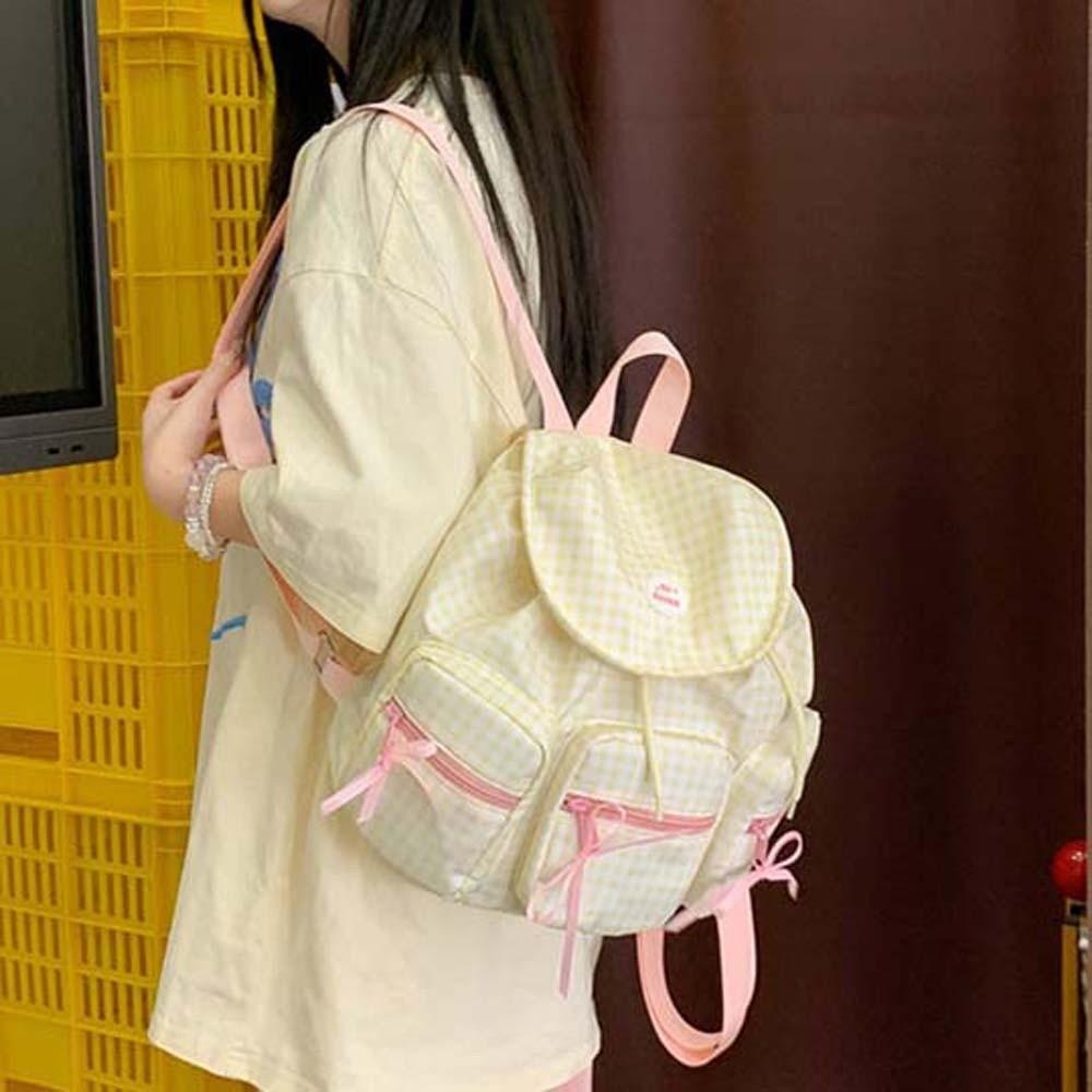 Sweet Women Daily School Bag Large Capacity Silver PU Daypack Korean Drawstring Backpack Students